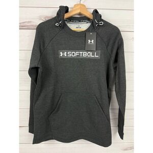 Women's Under Armour Softball Fleece Hoodie Gray size S NWT‎